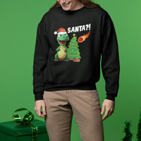 Funny Dinosaurs Extinction Santa Ugly Christmas Sweatshirt - Wonder Print Shop