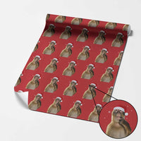 Christmas Thinking Monkey Meme Humor Brainrot Wrapping Paper Roll - Wonder Print Shop