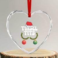 Christmas Tinsel Tits Heart Crystal Glass Ornament Funny Xmas Couple Matching - Wonder Print Shop