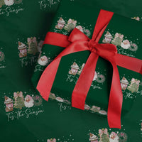 Christmas Tis The Season Wrapping Paper Roll Cute Winter Old Xmas Vintage Pink Santa Claus - Wonder Print Shop