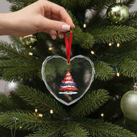 Christmas Tree American Flag Patriotic Heart Crystal Glass Ornament - Wonder Print Shop