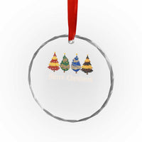 Christmas Tree Crystal Glass Ornament Retro Wizard Trees Magical Cute Family Pajama - Wonder Print Shop
