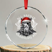 Christmas Viking Crystal Glass Ornament All Father Gledileg Jol Vintage Santa Odin TS11