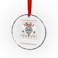 Christmas Viking Crystal Glass Ornament Fa La La La La Val Hal La Santa Viking Warriors - Wonder Print Shop