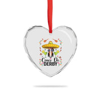 Cinco De Derby Funny Horse Racing Fiesta Heart Crystal Glass Ornament Mexican Sombrero and Margarita Horse Lover