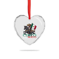Cinco De Mayo Battle Of Puebla Heart Crystal Glass Ornament Historical Mexican Heritage