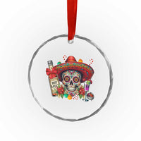 Cinco De Mayo Christmas Crystal Glass Ornament Mexican Sugar Skull Sombrero Tequila Party - Wonder Print Shop