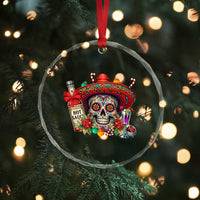 Cinco De Mayo Christmas Crystal Glass Ornament Mexican Sugar Skull Sombrero Tequila Party - Wonder Print Shop