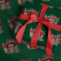 Cinco De Mayo Christmas Wrapping Paper Roll Mexican Sugar Skull Sombrero Tequila Party - Wonder Print Shop