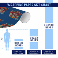 Cinco De Mayo Christmas Wrapping Paper Roll Mexican Sugar Skull Sombrero Tequila Party - Wonder Print Shop