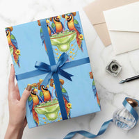 Cinco De Mayo Summer Party Wrapping Paper Roll Funny Parrots Drinking Margaritas