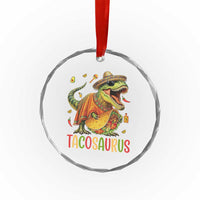 Cinco De Mayo Tacosaurus Crystal Glass Ornament Funny Dinosaur Taco Lover Gift