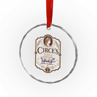 Circes BBQ Funny Greek Mythology Dark Humor Crystal Glass Ornament Slow Smoked Legendary Flavor Odysseus Pigs Odyssey Parody