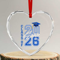 Class of 2026 Senior Heart Crystal Glass Ornament School Graduation 26