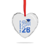 Class of 2026 Senior Heart Crystal Glass Ornament School Graduation 26