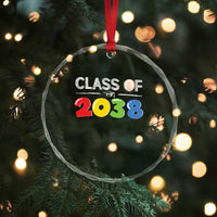 Class of 2038 Crystal Glass Ornament Grow With Me Kindergarten TS10