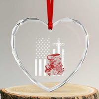 Classic Big Block Blower Heart Crystal Glass Ornament Patriotic Racing Engine American Flag Christian Cross