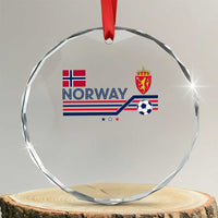 Classic Norway Football Emblem Graphic Crystal Glass Ornament Retro Norwegian Flag Coat of Arms Norge Soccer Fans