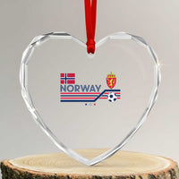 Classic Norway Football Emblem Graphic Heart Crystal Glass Ornament Retro Norwegian Flag Coat of Arms Norge Soccer Fans