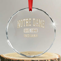 Classic Notre Dame Indiana Crystal Glass Ornament Est 1842 IN Retro Vintage Varsity TS02