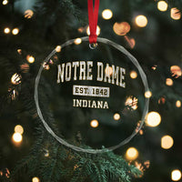 Classic Notre Dame Indiana Crystal Glass Ornament Est 1842 IN Retro Vintage Varsity TS02