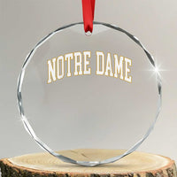 Classic Notre Dame Indiana Crystal Glass Ornament Retro Vintage Varsity Throwback Design TS02