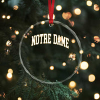 Classic Notre Dame Indiana Crystal Glass Ornament Retro Vintage Varsity Throwback Design TS02