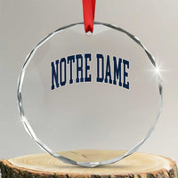Classic Notre Dame Indiana Crystal Glass Ornament Vintage Retro Throwback Design TS02