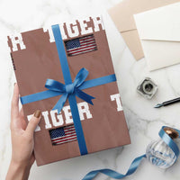 Classic Tigers Wrapping Paper Roll Retro Varsity Vintage Sports Team Name USA Flag - Wonder Print Shop