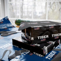 Classic Tigers Wrapping Paper Roll Retro Varsity Vintage Sports Team Name USA Flag - Wonder Print Shop