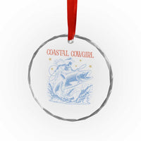 Coastal Cowgirl Crystal Glass Ornament Funny Western Country Rodeo Cowgirl Fishing TS10