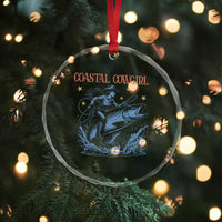 Coastal Cowgirl Crystal Glass Ornament Funny Western Country Rodeo Cowgirl Fishing TS10