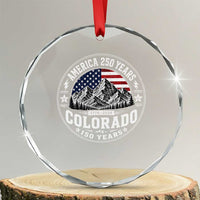 Colorado 150 America 250 Years Crystal Glass Ornament Colorado Sesquicentennial Anniversary 1876 2026