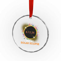 Colorful Paint Splatter 2026 Total Solar Eclipse Totality Astronomy Crystal Glass Ornament