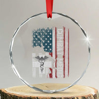 Combat Medic Soldier Crystal Glass Ornament Medical Military American Flag TS11