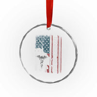 Combat Medic Soldier Crystal Glass Ornament Medical Military American Flag TS11