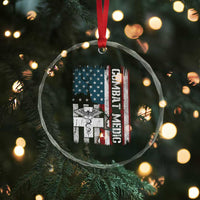Combat Medic Soldier Crystal Glass Ornament Medical Military American Flag TS11