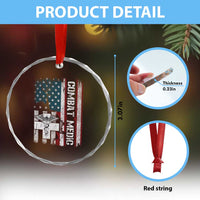 Combat Medic Soldier Crystal Glass Ornament Medical Military American Flag TS11