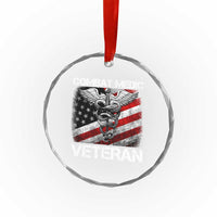 Combat Medic Veteran Crystal Glass Ornament Medical Military Vintage American Flag - Wonder Print Shop