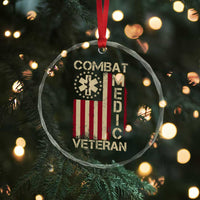 Combat Medic Veteran Crystal Glass Ornament Medical Military Vintage American Flag - Wonder Print Shop