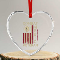 Combat Medic Veteran Heart Crystal Glass Ornament Medical Military Vintage American Flag - Wonder Print Shop