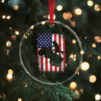 Cool ATV American Flag Crystal Glass Ornament Retro Quad 4 Wheeler ATV Riding Quadrider Off Road - Wonder Print Shop