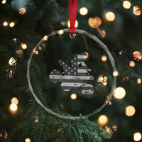Cool ATV Crystal Glass Ornament Quad 4 Wheeler ATV Riding American Flag - Wonder Print Shop