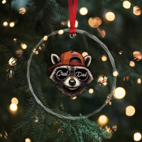 Cool Dad Crystal Glass Ornament Raccoon Daddy Father's Day Gift