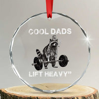 Cool Dads Lift Heavy Crystal Glass Ornament Gym Dad Raccoon