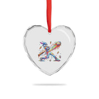 Cool Easter Bunny Baseball Player Neon Paint Splash Graphic Heart Crystal Glass Ornament Funny Rabbit Sports with Egg Bat Hit Gift