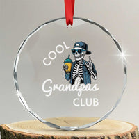 Cool Grandpas Club Crystal Glass Ornament Fathers Day Best Grandpa Skeleton