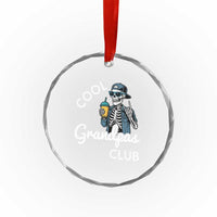 Cool Grandpas Club Crystal Glass Ornament Fathers Day Best Grandpa Skeleton