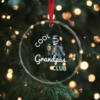 Cool Grandpas Club Crystal Glass Ornament Fathers Day Best Grandpa Skeleton