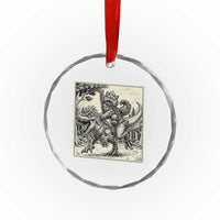 Cool Royal Cat Riding Dinosaur Crystal Glass Ornament Rock N Roll Engraving Graphic Art